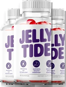 JellyTide 3-bottle bundle of apple cider vinegar gummies, flat pack shot